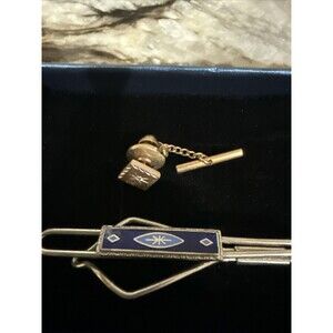 Lot Of 2 Vintage Gold And Silver Tone Tie Clips